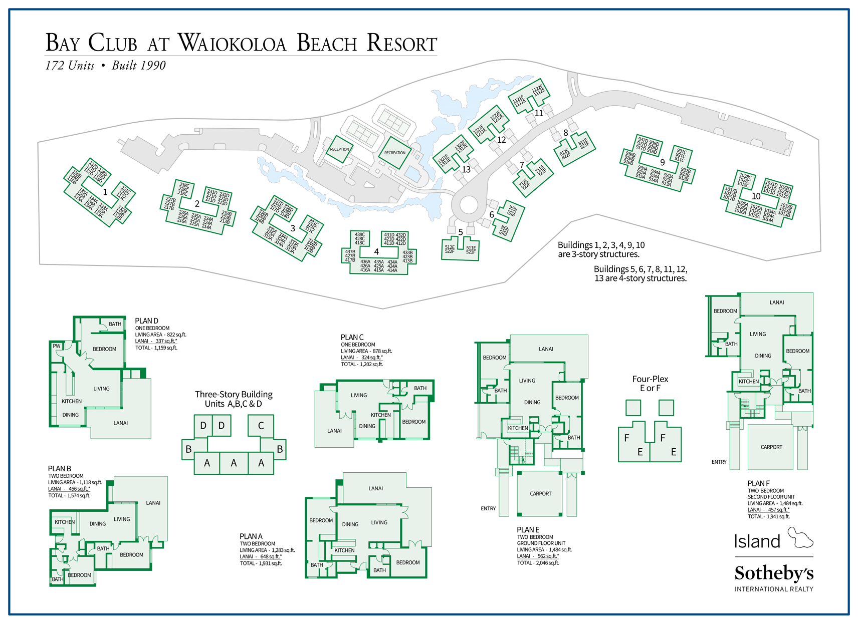 bay club at waiokoloa beach resort map with floor plans